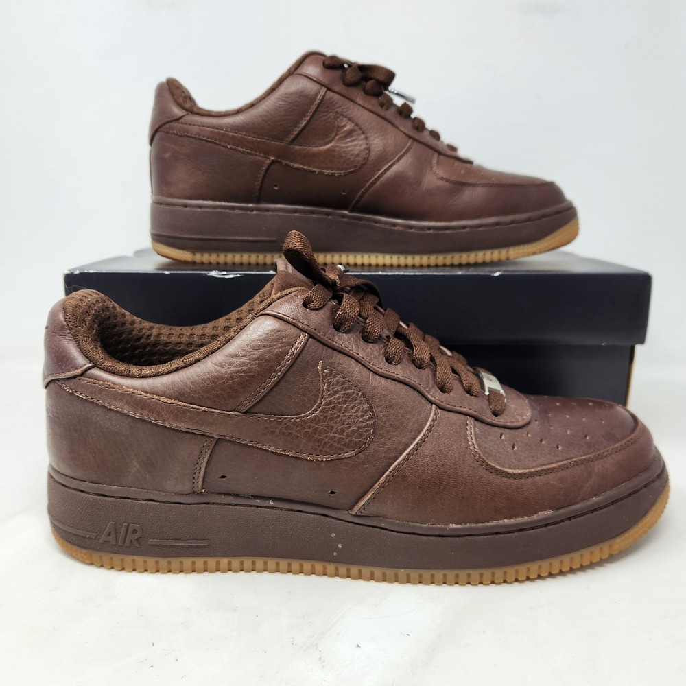 Nike Air Force 1 Premium 07 Mens 9.5 Light Chocolate Brown Leather 315180-221